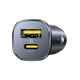 USB-C–USB-A 30 W-os autós töltő – fekete 3