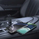 USB-C–USB-A 30 W-os autós töltő – fekete 6