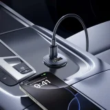 USB-C–USB-A 30 W-os autós töltő – fekete 7