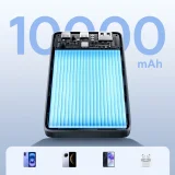 10000mAh 22.5W EnerFill FP21 Power Bank USB-A és USB-C porttal és USB-C kábellel - fekete színben 10