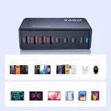 4x USB-A, 4x USB-C GaN QC3 240W asztali töltőállomás - fekete 10