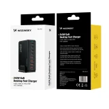 4x USB-A, 4x USB-C GaN QC3 240W asztali töltőállomás - fekete 4