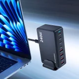 4x USB-A, 4x USB-C GaN QC3 240W asztali töltőállomás - fekete 6