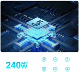 4x USB-A, 4x USB-C GaN QC3 240W asztali töltőállomás - fekete 9