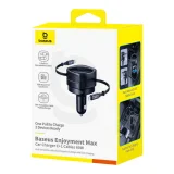 Autoladegerät mit einziehbaren USB-C- und iPhone-Lightning-Kabeln, 60 W – schwarz 4