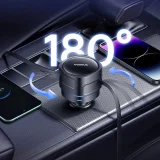 Autoladegerät mit einziehbaren USB-C- und iPhone-Lightning-Kabeln, 60 W – schwarz 7