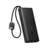 25000mAh 145W Power Bank s zaslonom i ugrađenim USB-C kabelima - crna