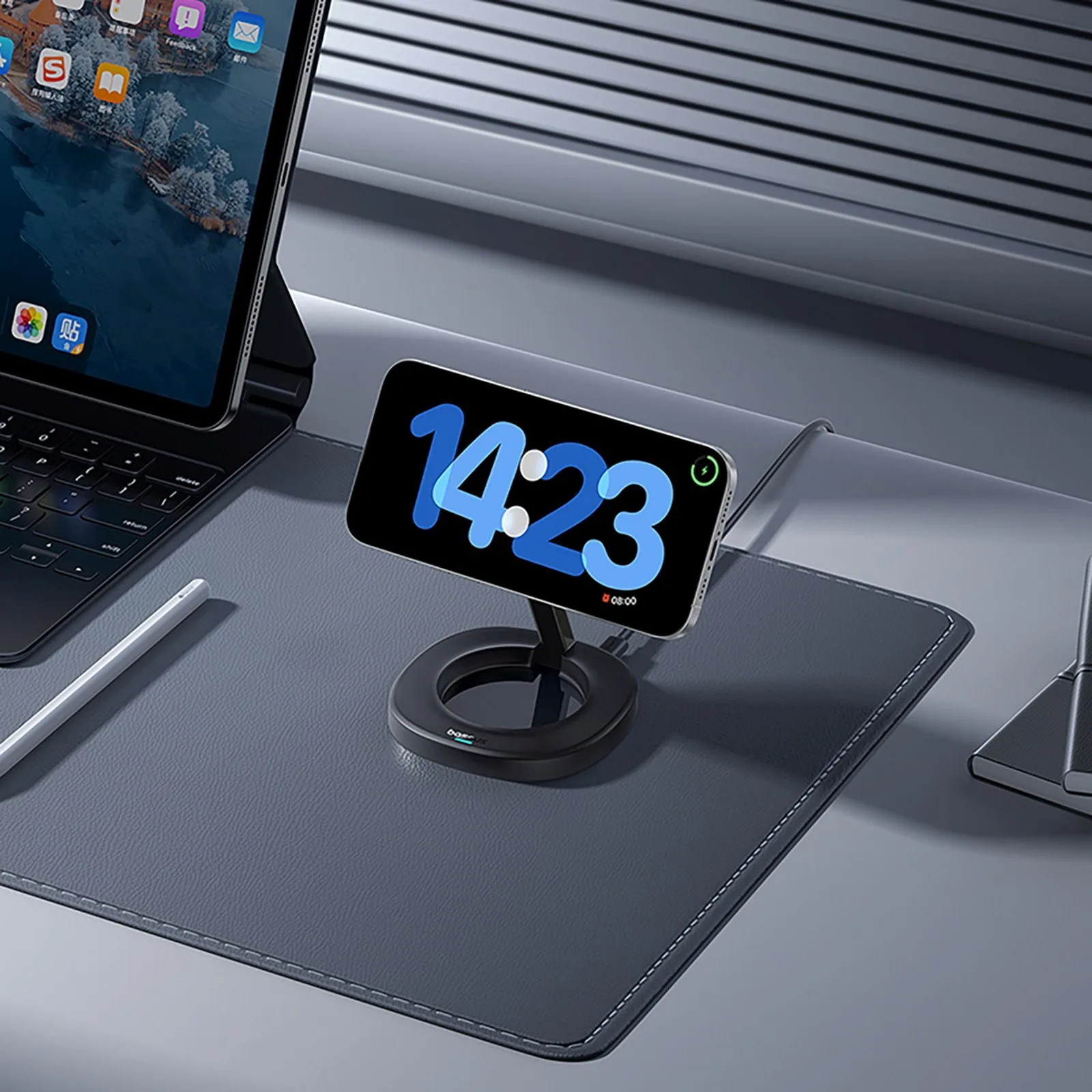 15W sklopivi induktivni punjač s 20W AC adapterom i USB-C kabelom - crna 6