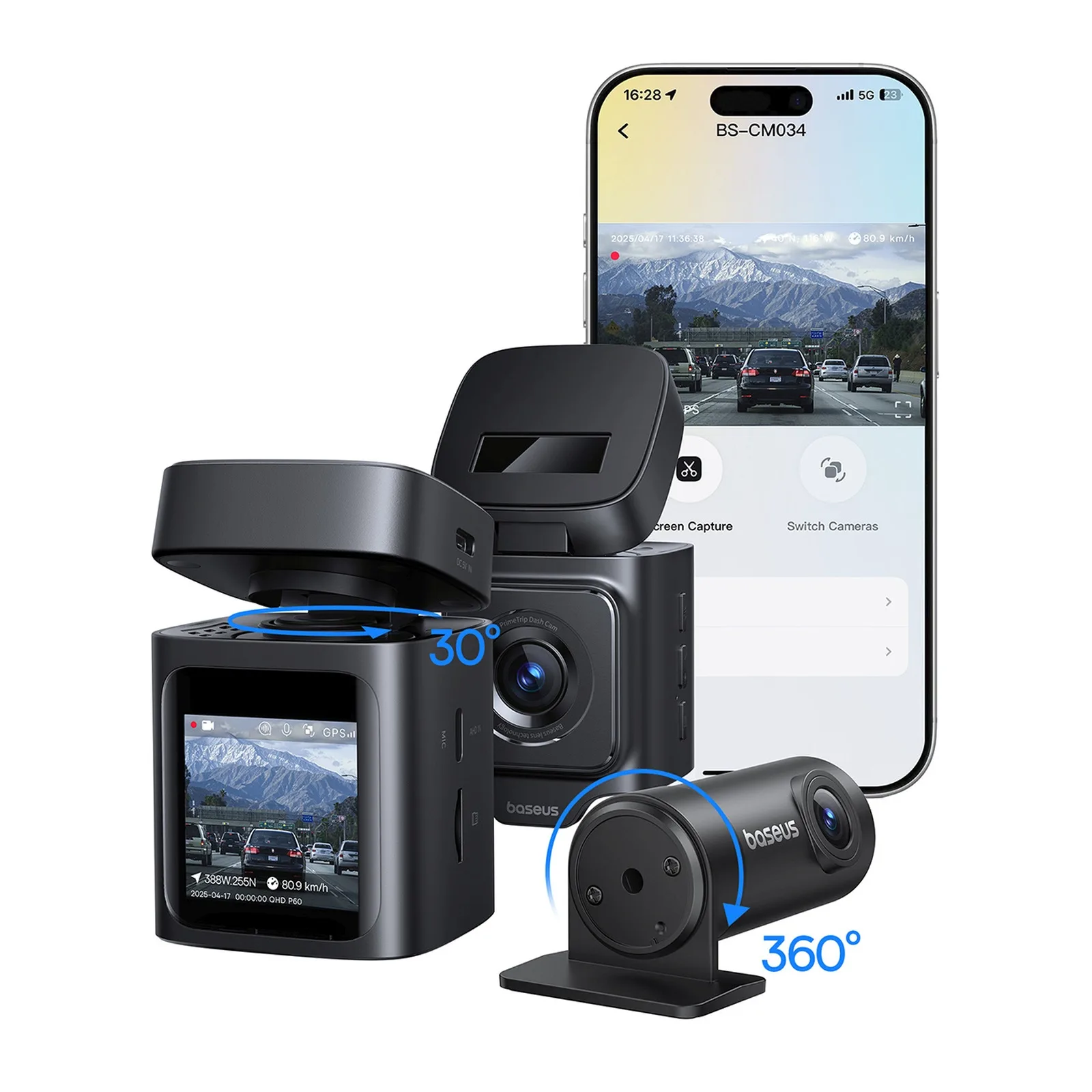 PrimeTrip VD1 2K+1080p Dash Cam - Black 6