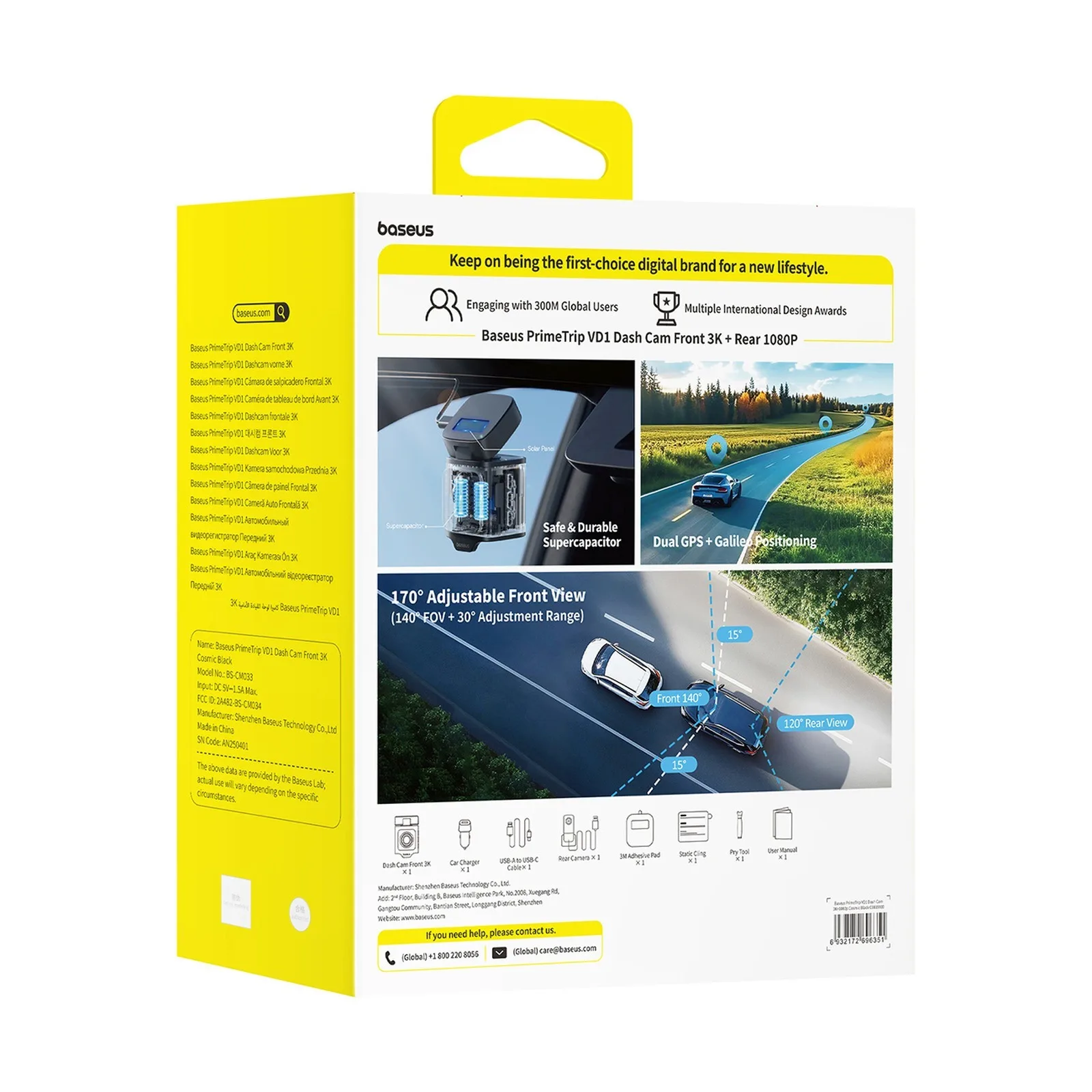 PrimeTrip VD1 2K+1080p Dash Cam - Black 9