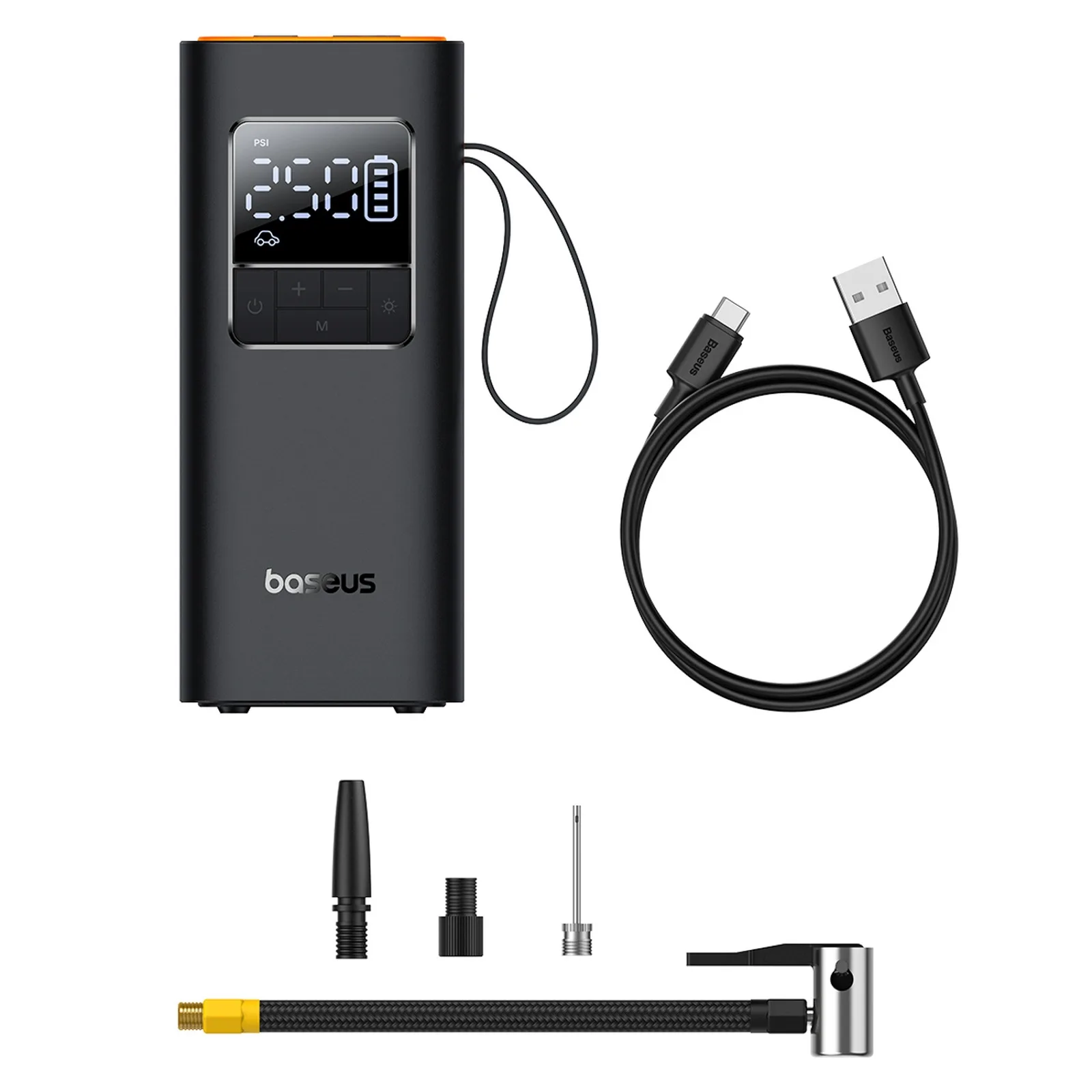 Cordless air compressor with display, 50W, 4000mAh - black 7