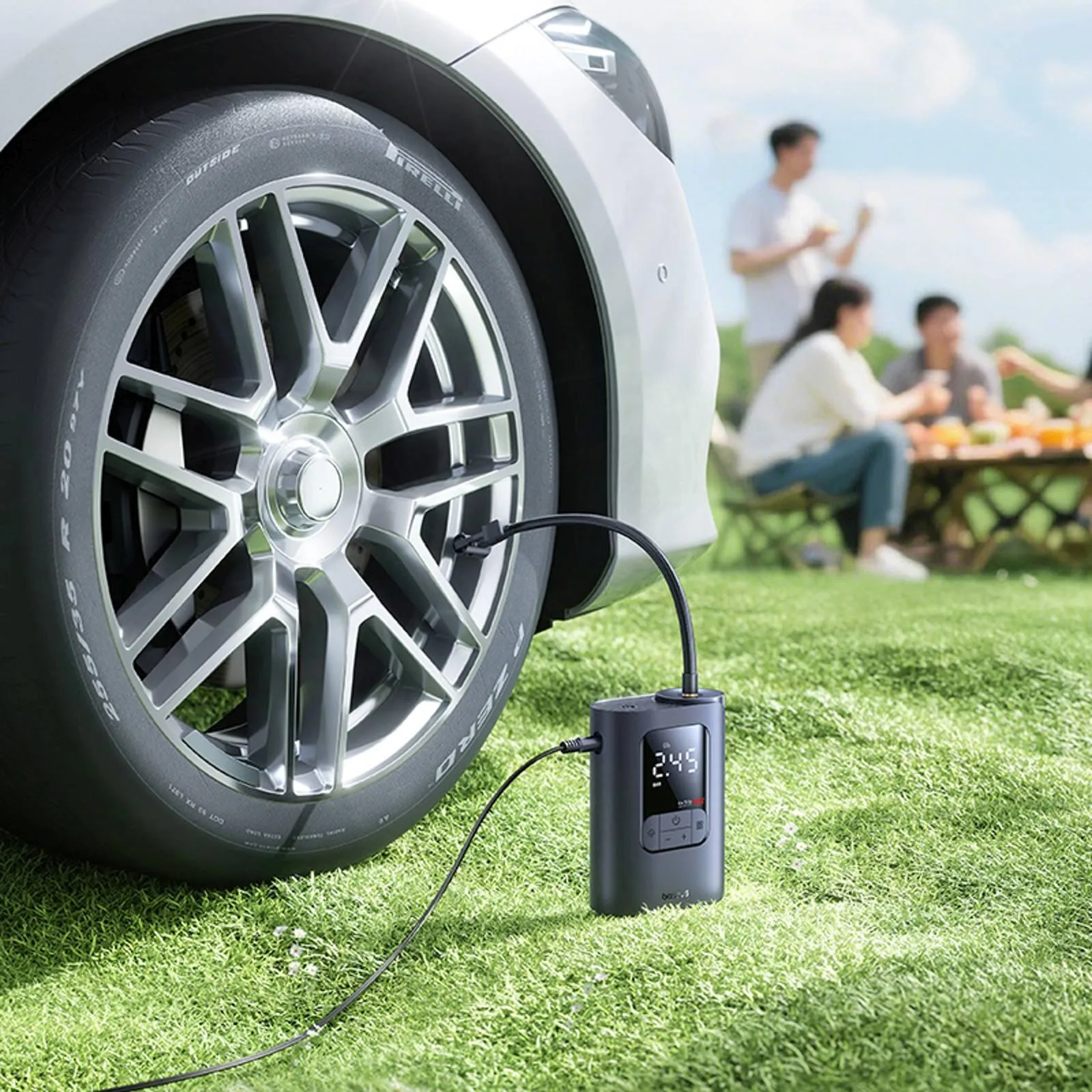 Automatický kompresor 150 PSI s napájaním 12 V – tmavošedý 7