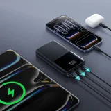 10000mAh 22.5W USB-A USB-C Power Bank s zaslonom JR-QP191 Mini - crna 11