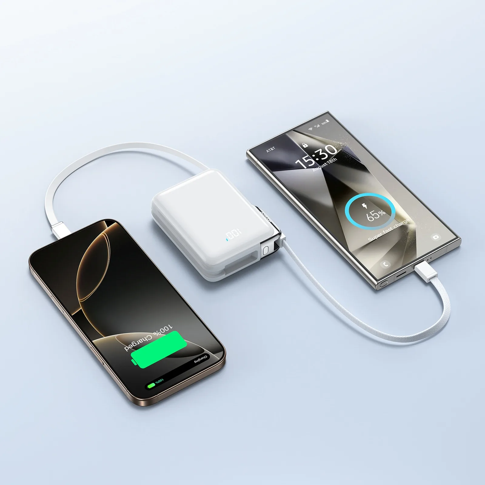 10000mAh 30W Power Bank with Built-in USB-C to iPhone Lightning Cable - White 6