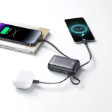 20000mAh 22.5W USB-C Power Bank s dvostrukim kabelom - crna 11