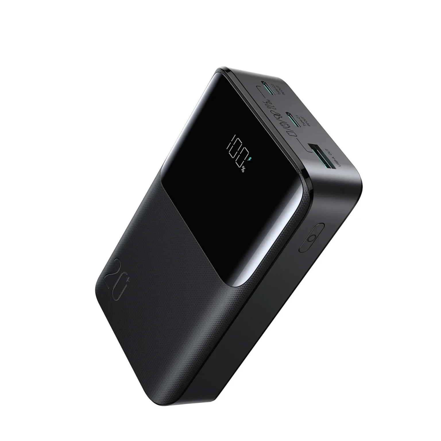 20000mAh 22.5W USB-A USB-C Power Bank kijelzővel JR-QP192 Mini - Fekete 20000mAh 22.5W USB-A USB-C Power Bank kijelzővel JR-QP192 Mini - Fekete