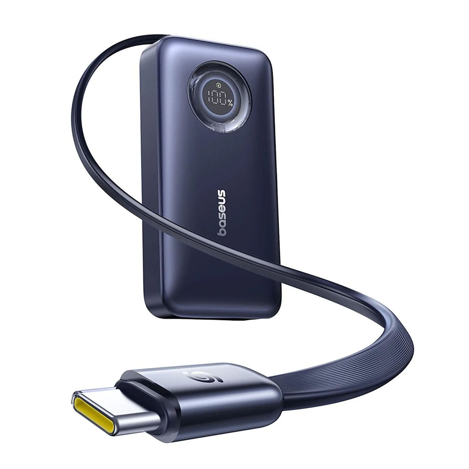 EnerCore CR11 10000mAh 45W USB-C Power Bank visszahúzható USB-C kábellel - Fekete