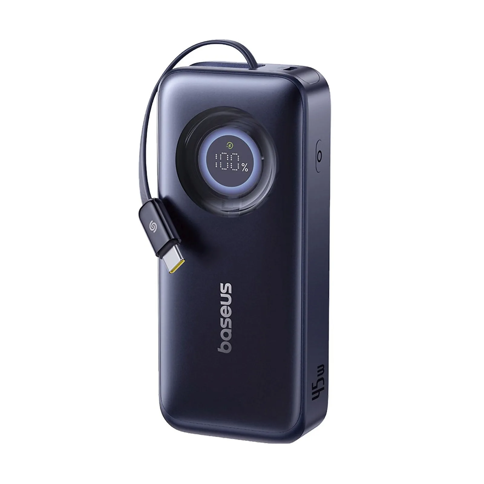 Powerbank 10000mAh 45W USB-C EnerCore CR11 ze zwijanym kablem USB-C - czarny 2