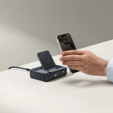 5-in-1-Ladestation USB-A auf USB-C mit einziehbarem Kabel, 140 W Qi2 – Schwarz 11