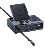 5-in-1-Ladestation USB-A auf USB-C mit einziehbarem Kabel, 140 W Qi2 – Schwarz 3