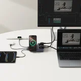 6-u-1 bežična stanica za punjenje USB-A, USB-C, 2x AC utičnice, 67W - crna 7