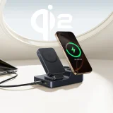 6-u-1 bežična stanica za punjenje USB-A, USB-C, 2x AC utičnice, 67W - crna 8
