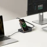 6-u-1 bežična stanica za punjenje USB-A, USB-C, 2x AC utičnice, 67W - crna 9