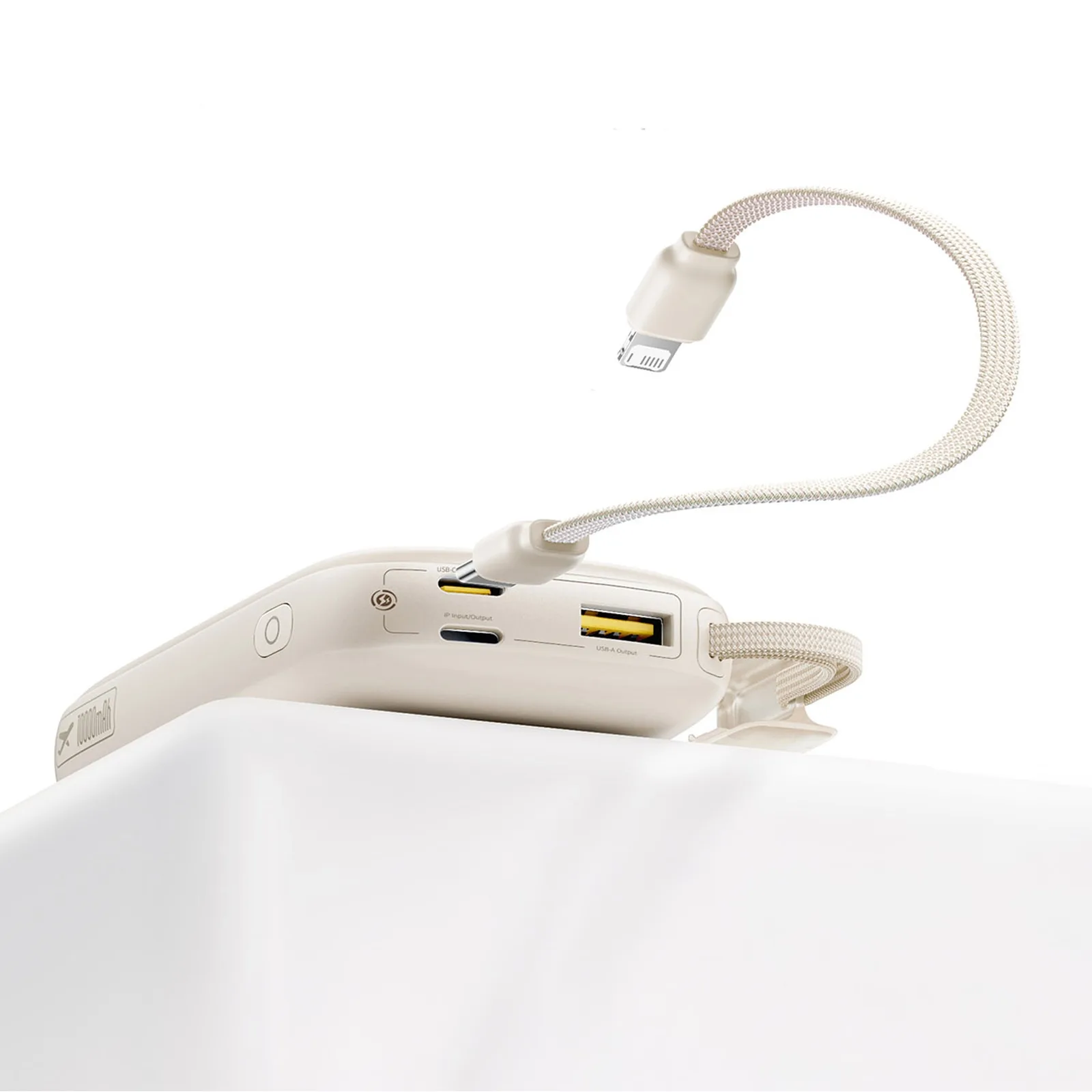 10000mAh 45W FC21 Qpow 3 Ultra Power Bank kijelzővel, USB-C iPhone Lightning kábel - Titánium 7