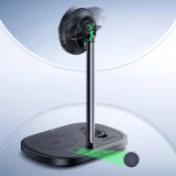 3-u-1 indukcijska punjač za pametni telefon, sat i slušalice s hlađenjem, 45W USB-C kabel - crna 7