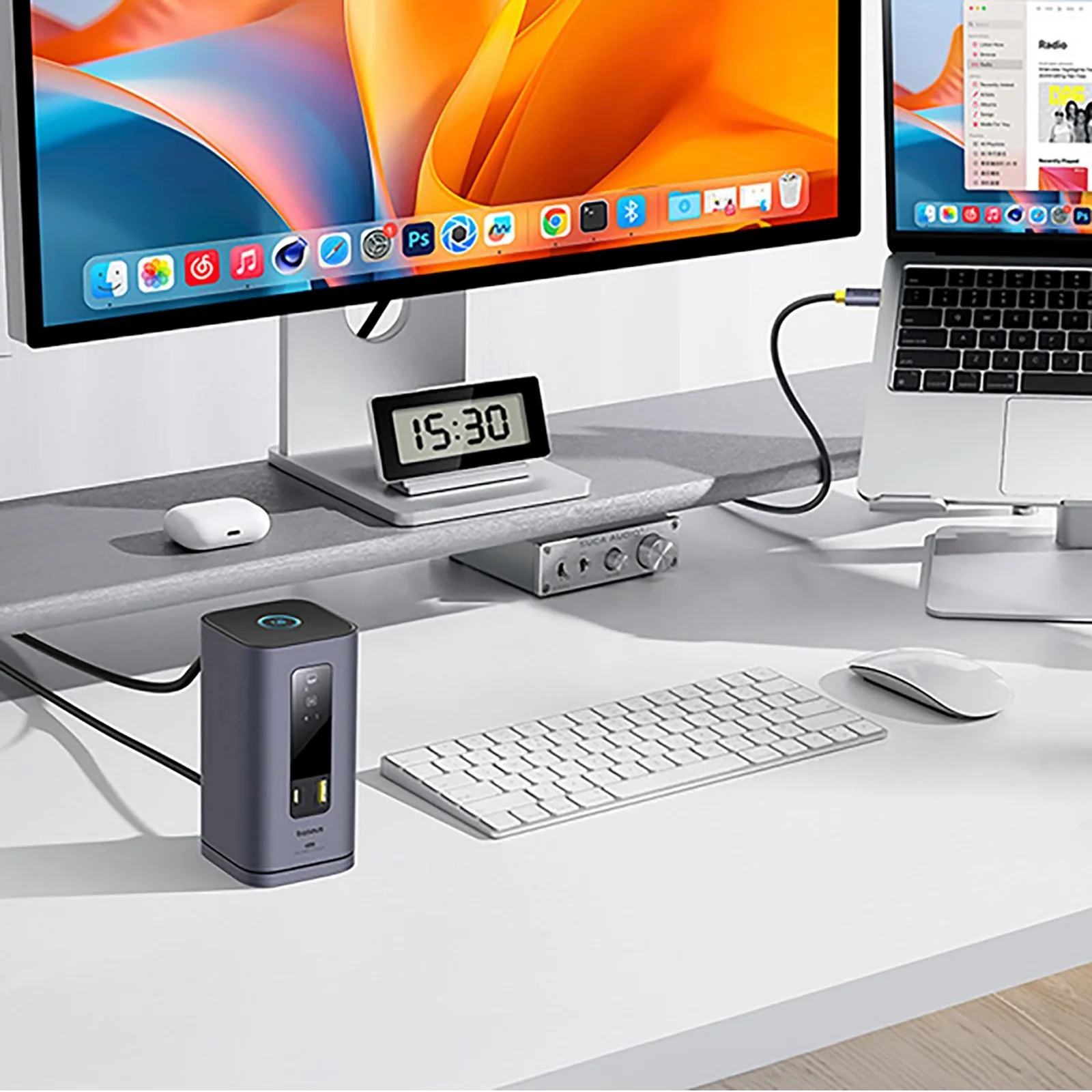 11 az 1-ben USB-C, USB-A, HDMI, RJ45, 3,5 mm-es minijelzős dokkolóállomás - szürke 11