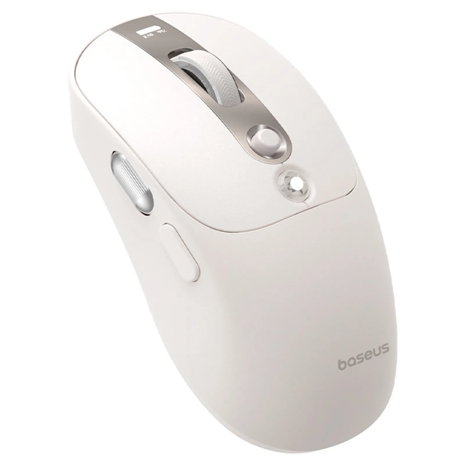 Drahtlose Maus mit Akku, Akkustandsanzeige, 4000 DPI, 800 mAh, 2,4 GHz, BT – weiß 3