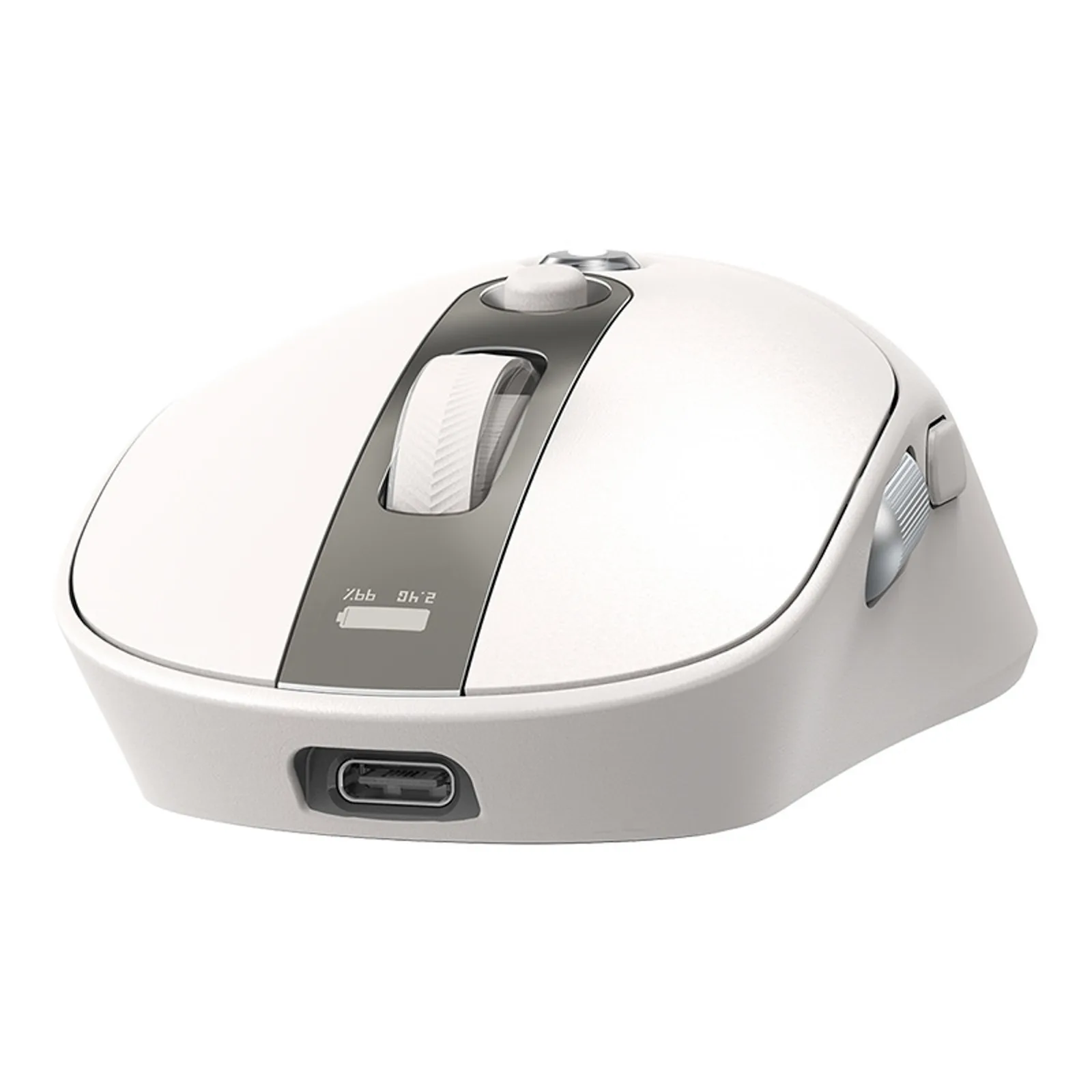 Drahtlose Maus mit Akku, Akkustandsanzeige, 4000 DPI, 800 mAh, 2,4 GHz, BT – weiß 5