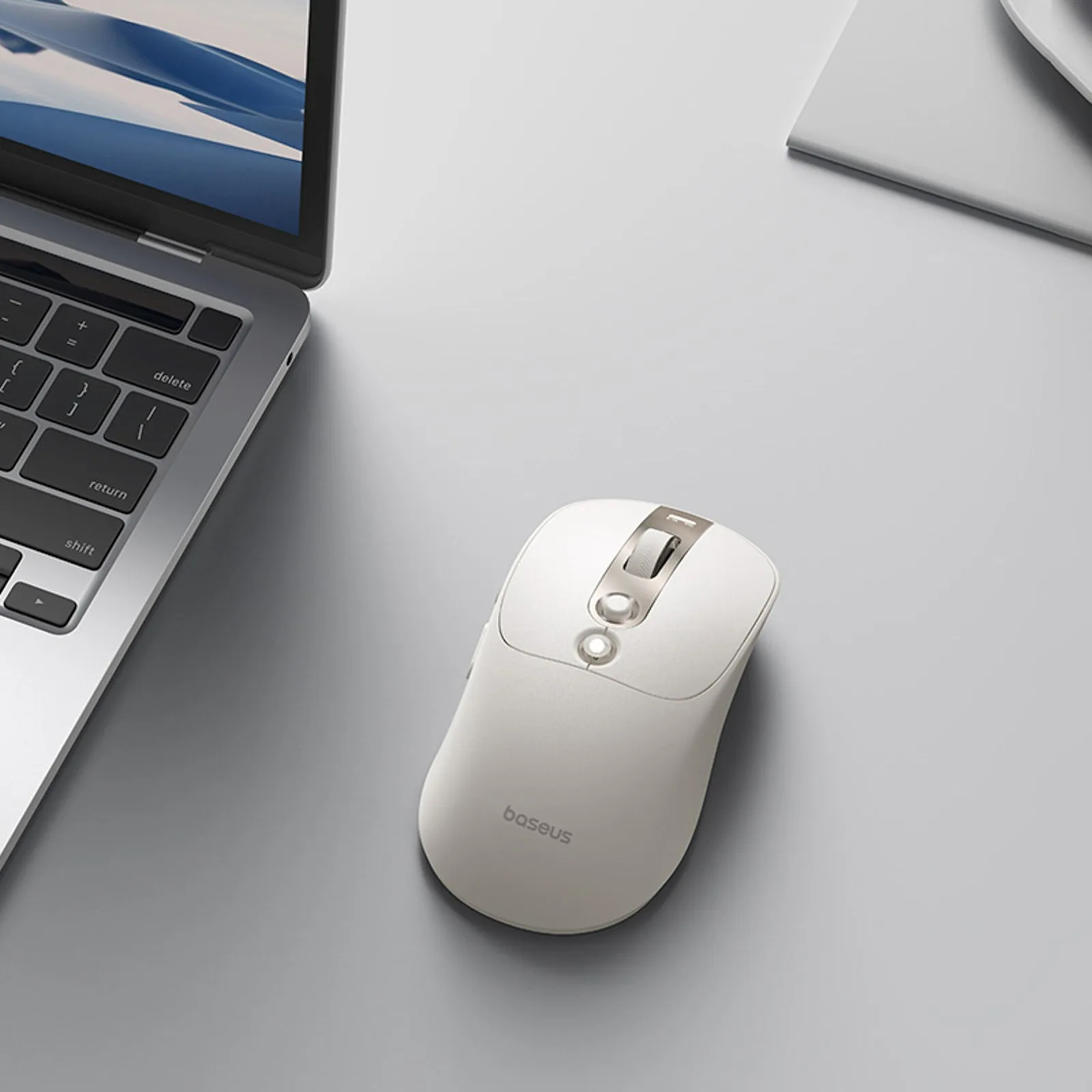 Drahtlose Maus mit Akku, Akkustandsanzeige, 4000 DPI, 800 mAh, 2,4 GHz, BT – weiß 9