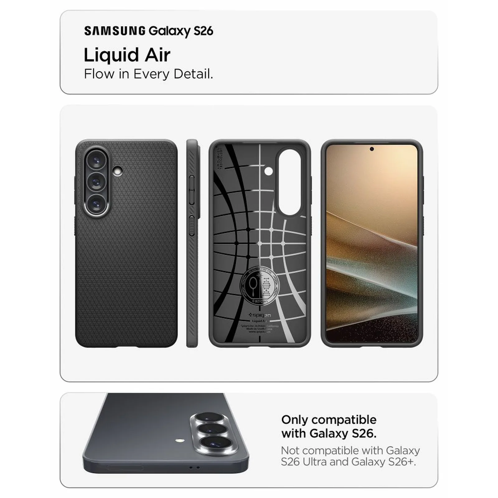 Etui pokrowiec na Samsung Galaxy S26 Liquid Air - czarny 6