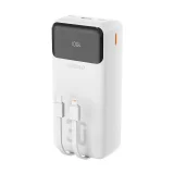 Power bank 30000mAh USB-A USB-C K15Max PD 22.5W s USB-C i iPhone Lightning kabelima - bijela