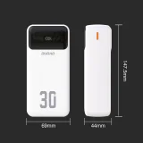 Power bank 30000mAh USB-A USB-C K15Max PD 22.5W s USB-C i iPhone Lightning kabelima - bijela 4