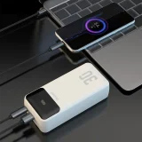 Power bank 30000mAh USB-A USB-C K15Max PD 22.5W s USB-C i iPhone Lightning kabelima - bijela 6