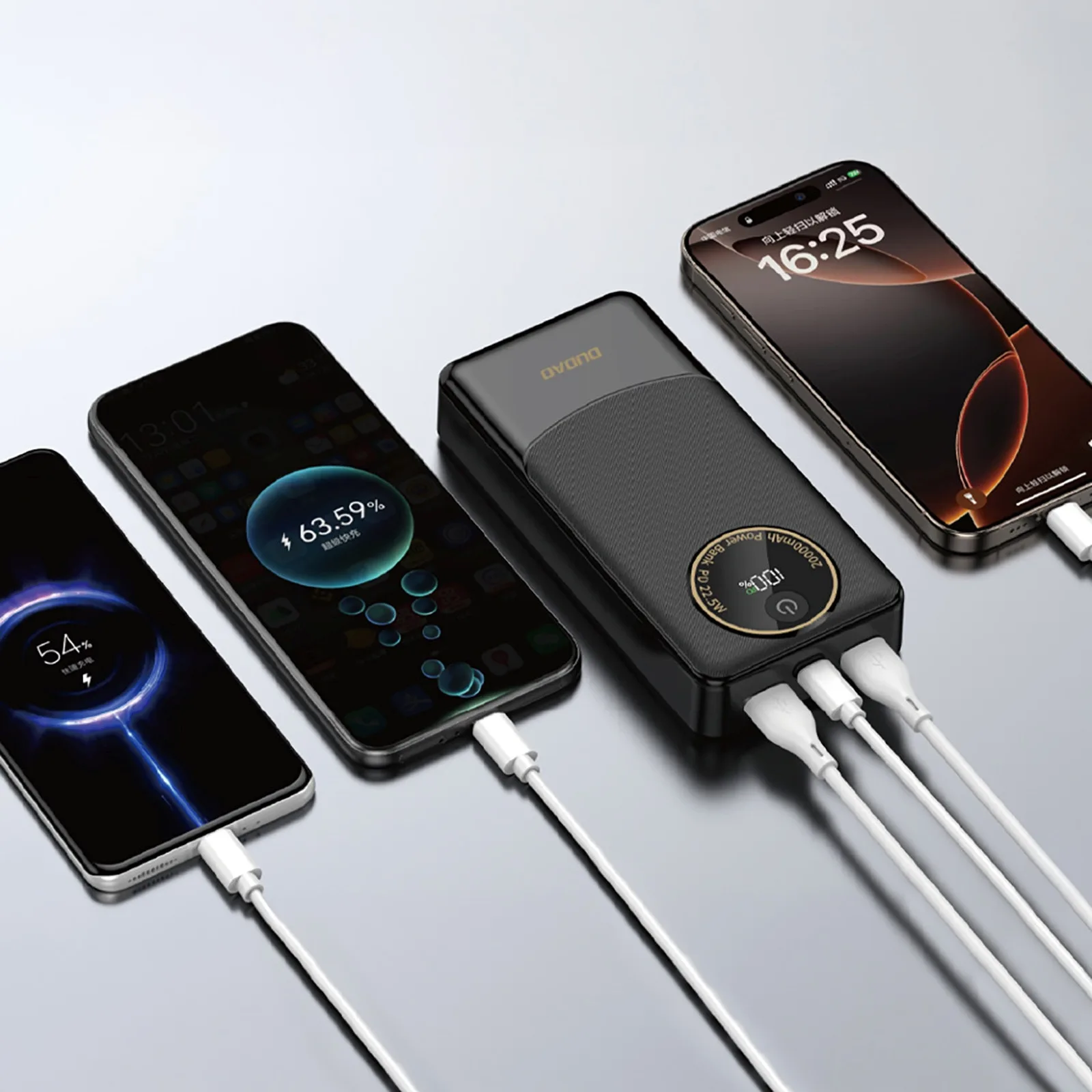 20 000 mAh-s hordozható akkumulátor USB-A, USB-C, K12Pro, 22,5 W PD – fekete 5