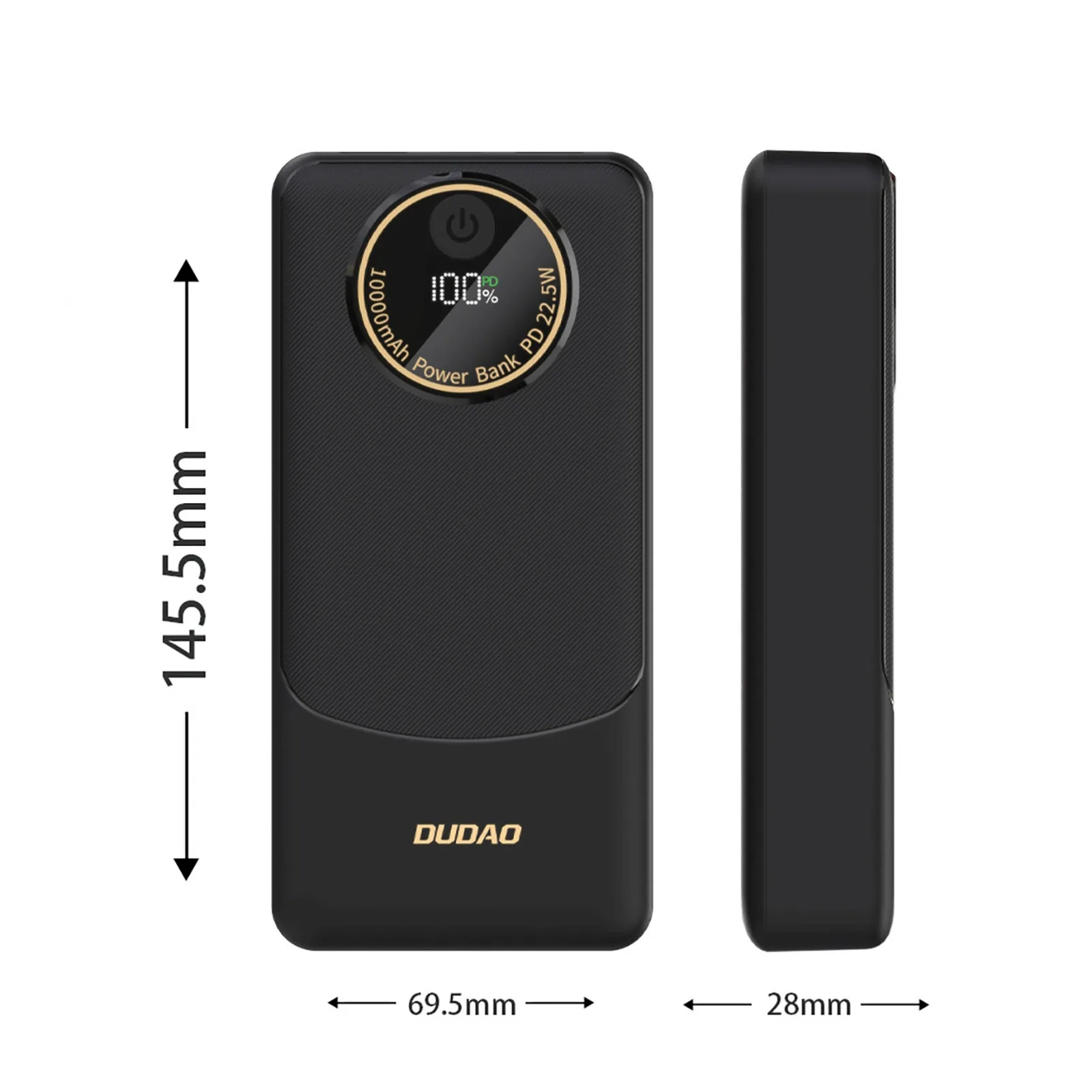 20 000 mAh-s hordozható akkumulátor USB-A, USB-C, K12Pro, 22,5 W PD – fekete 7