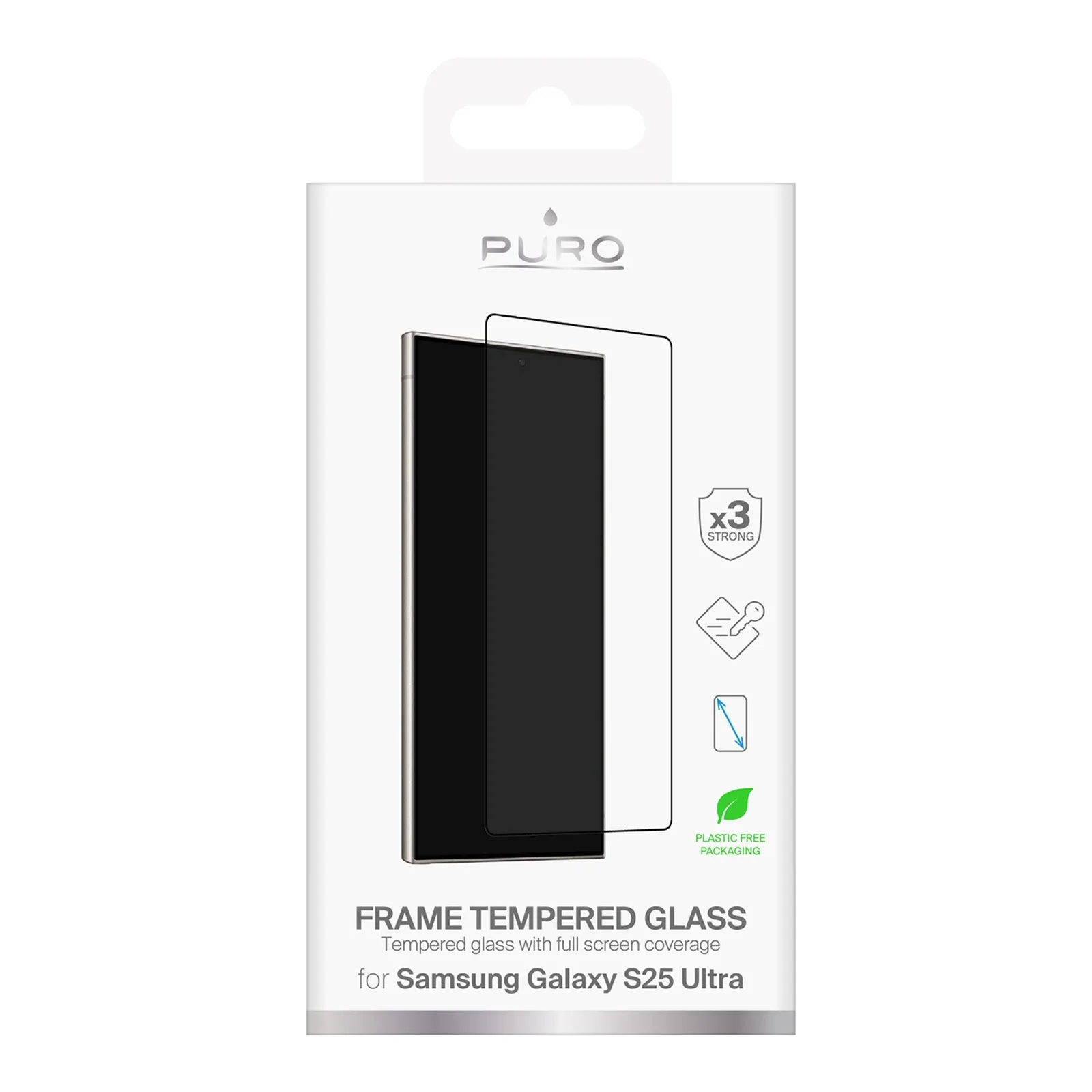 Härtungsglas für Samsung Galaxy S25 Ultra mit schwarzem Rahmen 2