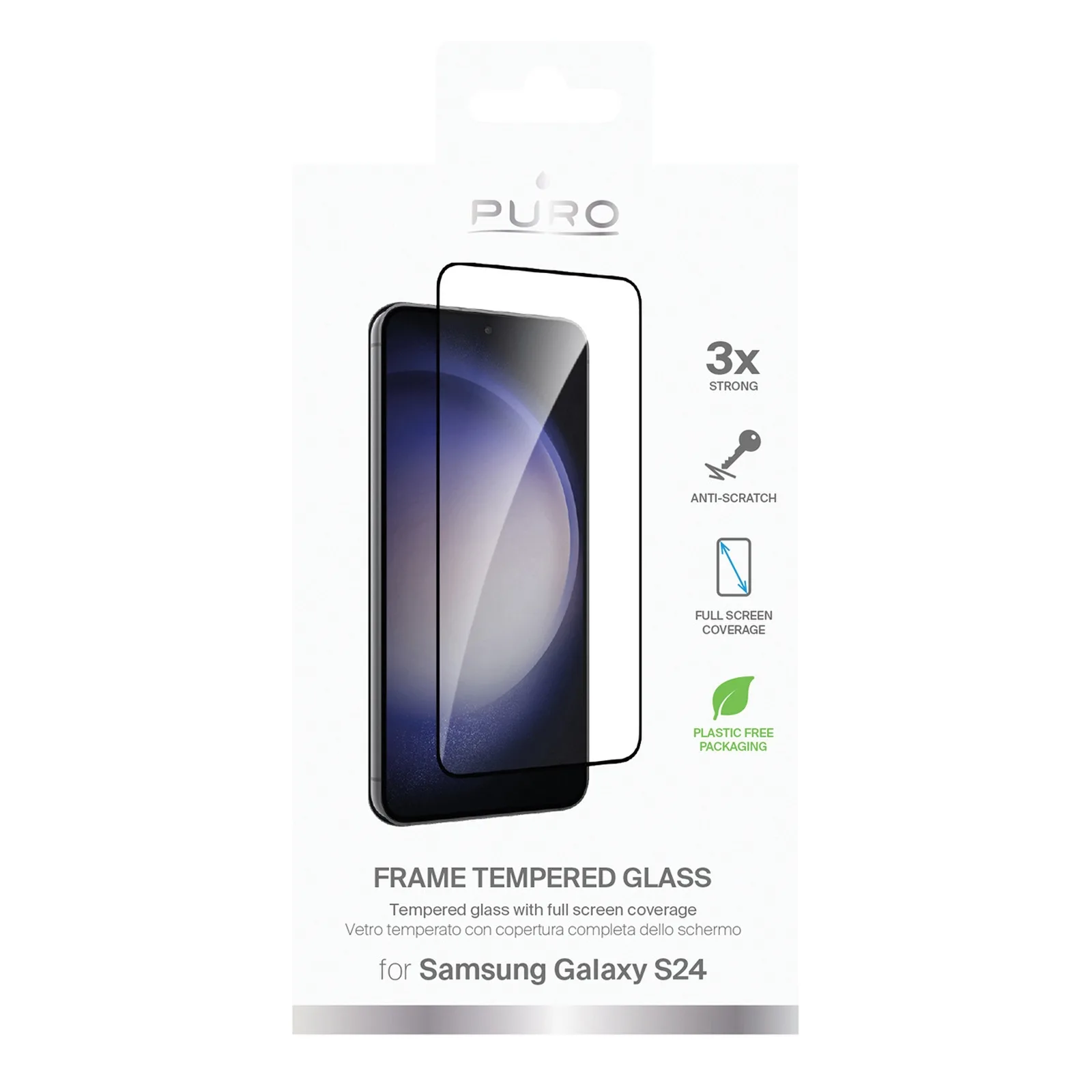Sticlă călită pentru Samsung Galaxy S25 S24 cu cadru negru Cadru de sticlă călită 2