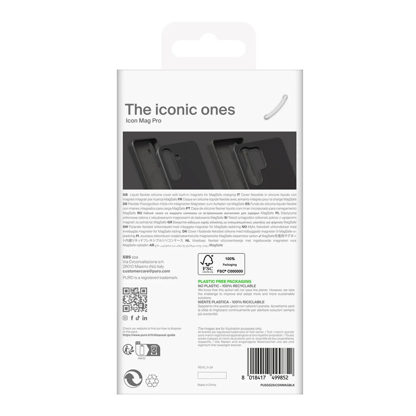 Husă din silicon pentru Samsung Galaxy S25 Ultra Icon Mag MagSafe - negru 5
