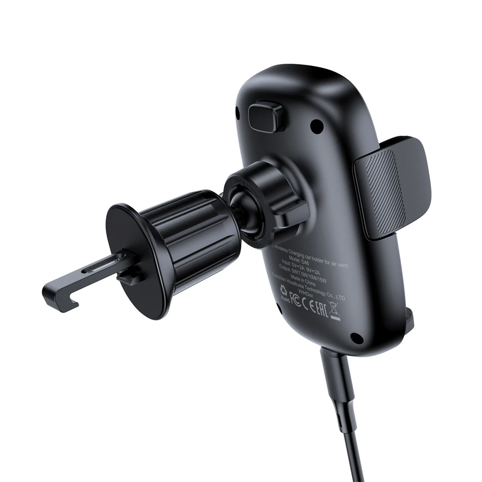 Suport auto pentru smartphone-uri cu încărcător wireless pentru ventilație - negru 4