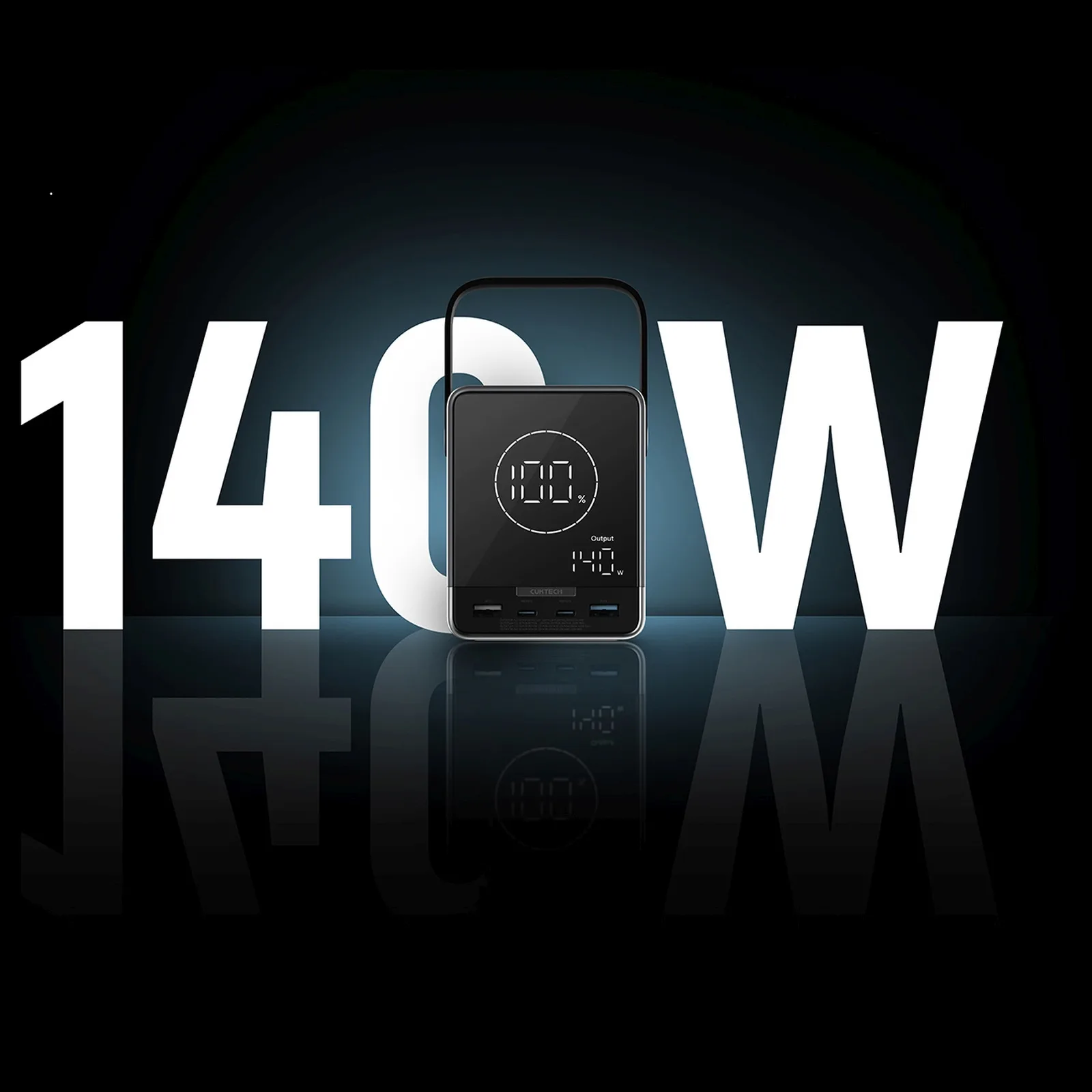 40 000 mAh-s USB-C és USB-A csatlakozóval ellátott, 300 W-os vezeték nélküli töltésre alkalmas hordozható akkumulátor – fekete 8
