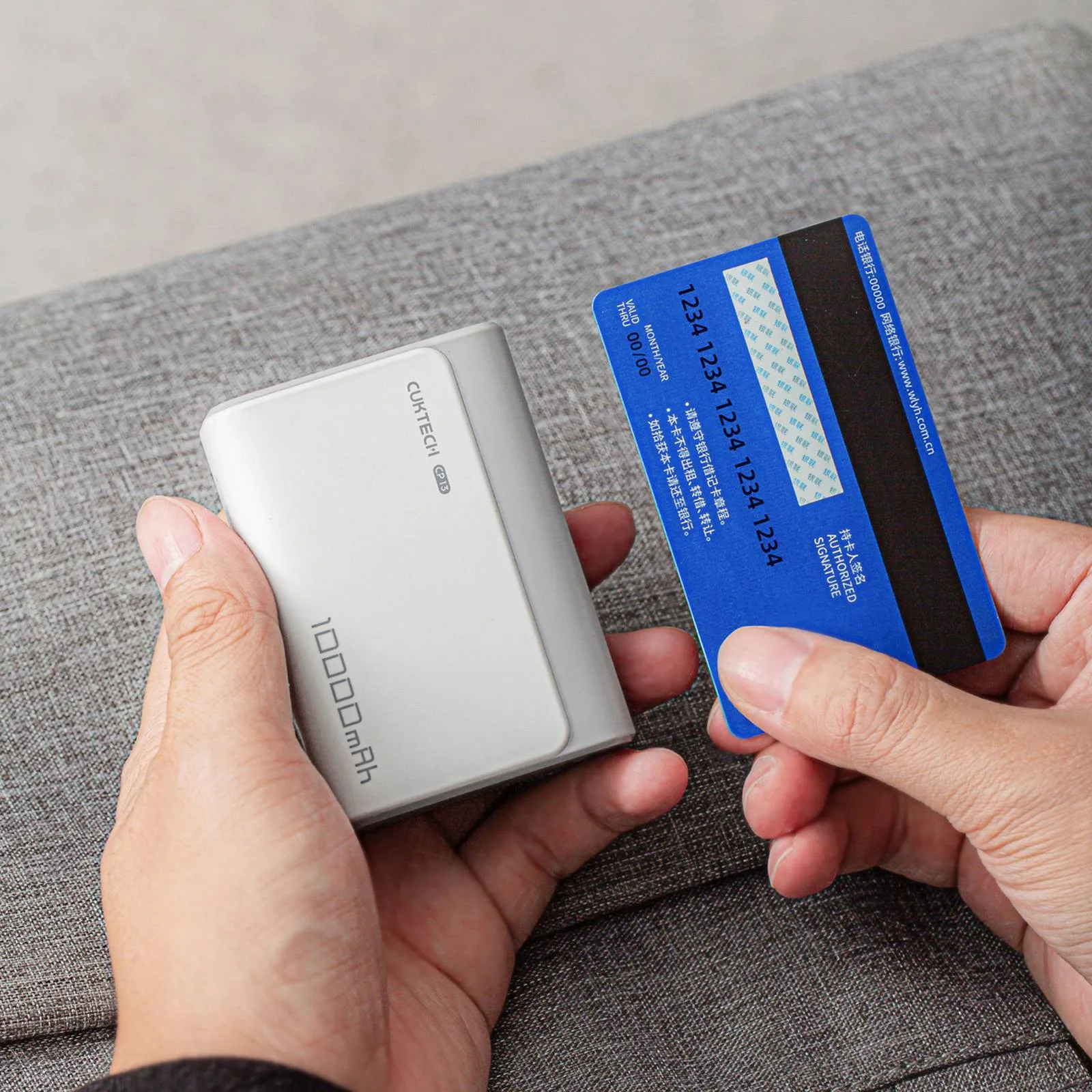 Powerbank 10000mAh USB-A USB-C 30W - szary 5