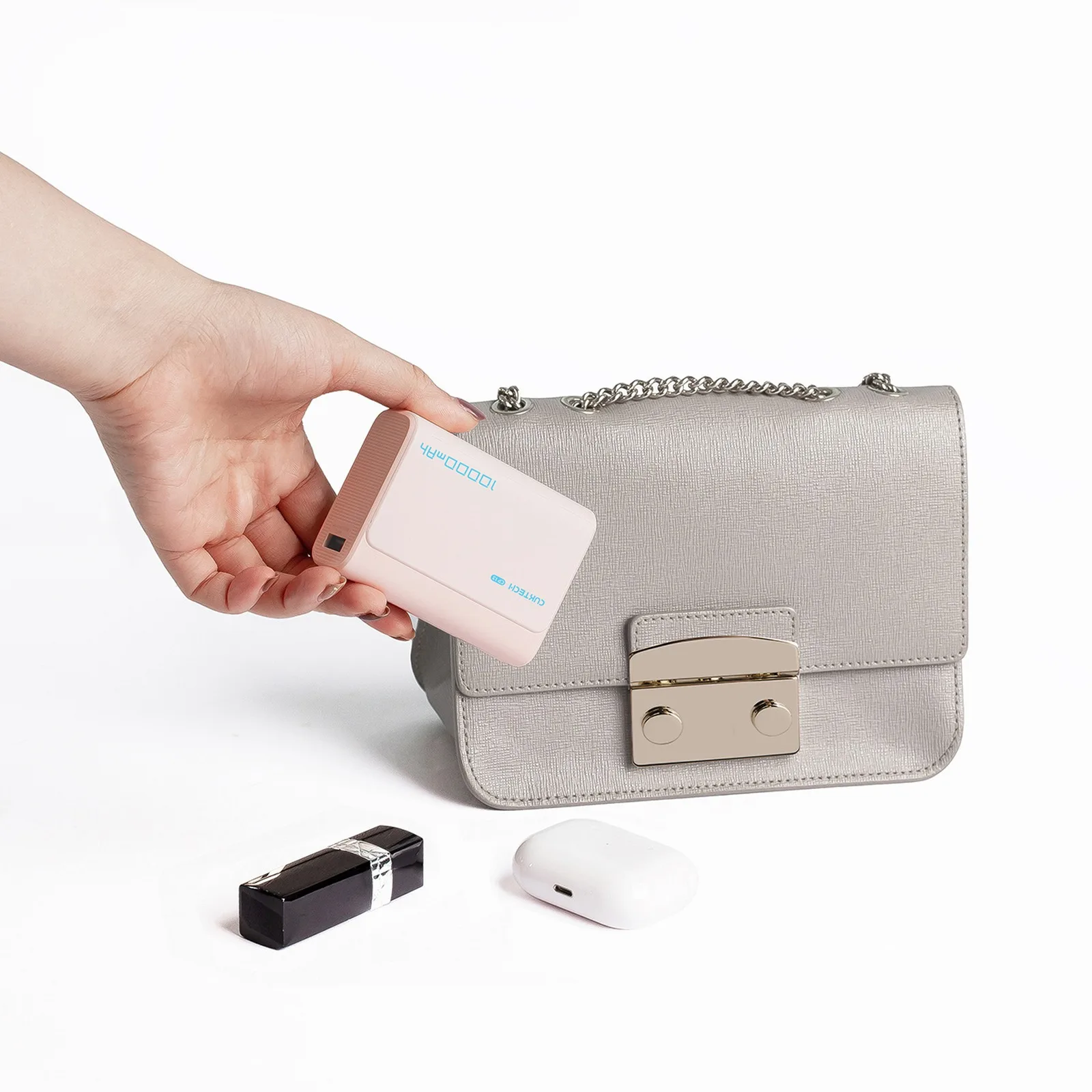 Powerbank 10000mAh USB-C USB-A 30W - różowy 4