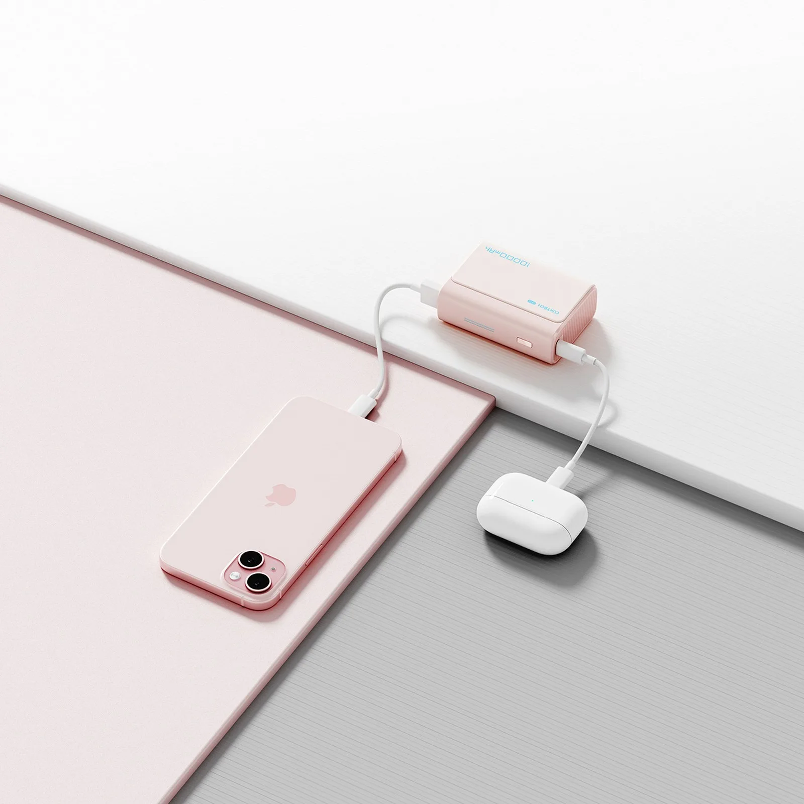 Powerbank 10000mAh USB-C USB-A 30W - różowy 5