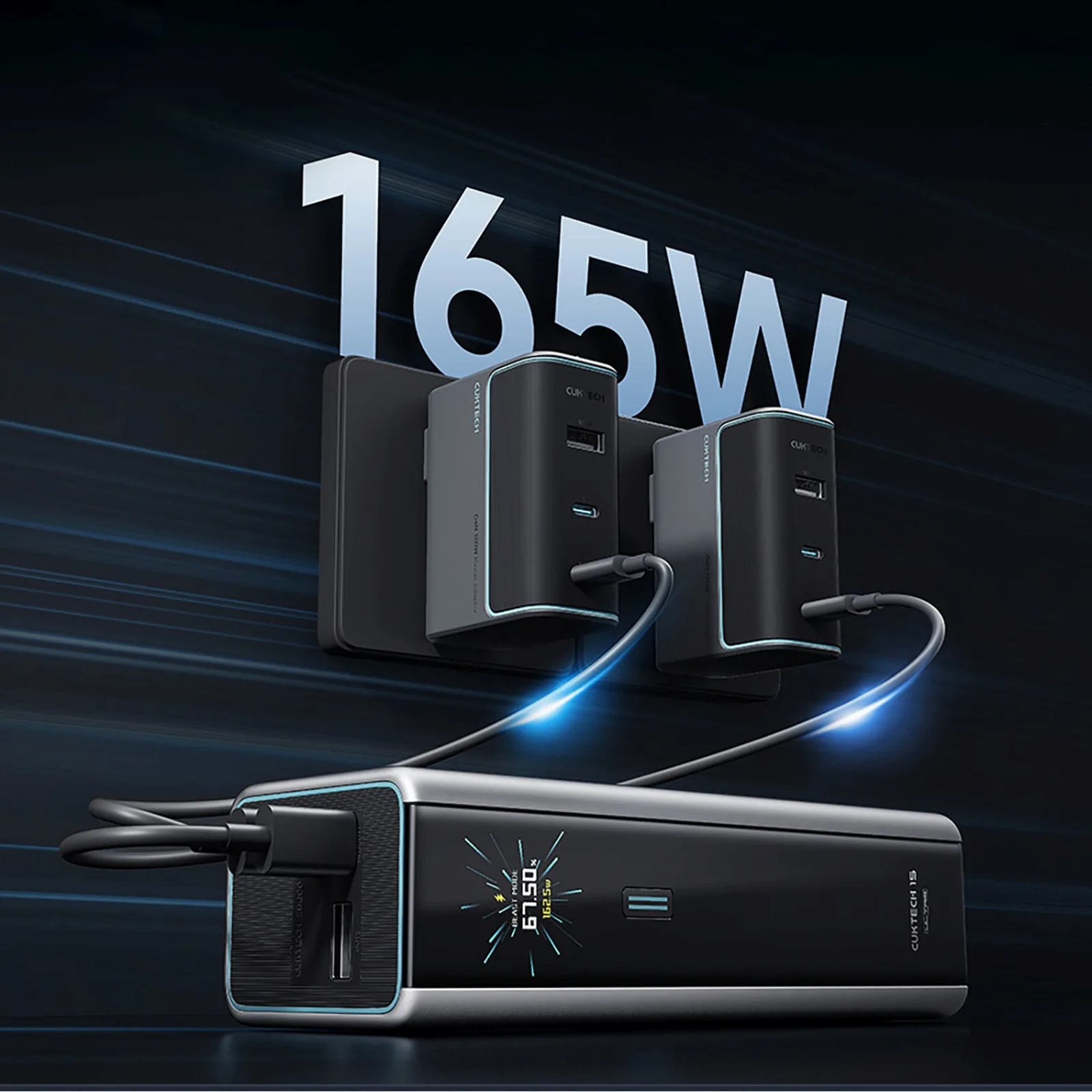 Powerbank 20000mAh USB-C USB-A 210W - szary 3