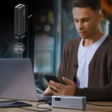 20 000 mAh-s hordozható akkumulátor, USB-A és USB-C csatlakozóval, 150 W – szürke 4