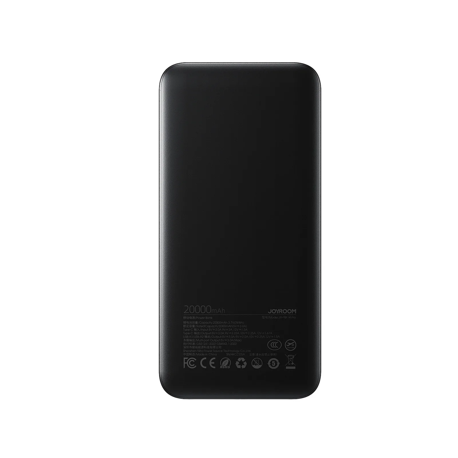 Powerbanka 20000 mAh s digitálnym displejom, USB-A, USB-C, 22,5 W – čierna 2